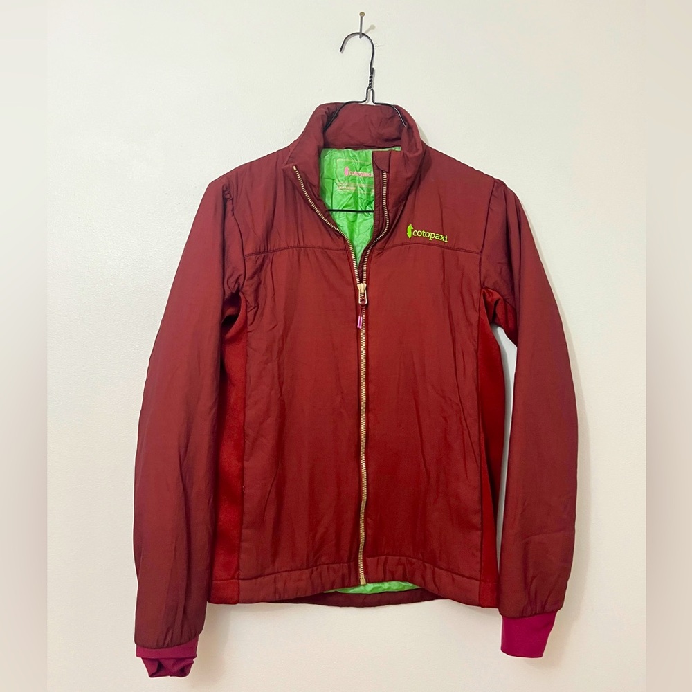 Cotopaxi Women’s Puffer Jacket XS Drumfire Red Zip Up Light Weight